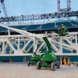 Sanblasting and spraying steel at sunlife stadium