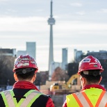 Our team members overlooking the CN Tower