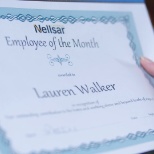 Lauren, Recreation and Well-Being Champion, received Employee of the Month