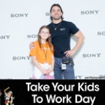 At my job site at Sony for Take Your Kids to Work Day.